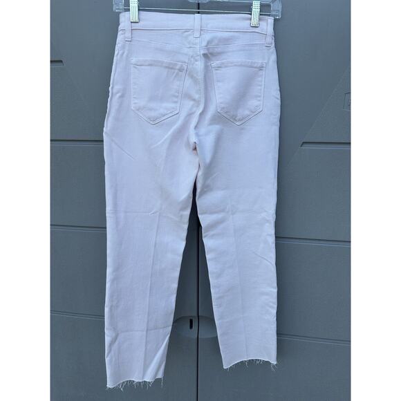 L'Agence Sada High Rise Cropped Slim Fit Raw Hem Jeans Sz 25 light pink - Picture 9 of 12